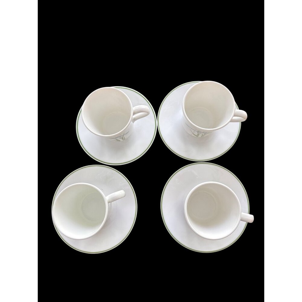 Corelle By Corning 8-Piece Shadow Iris Cup & Saucer Set 4 Each #3 - Picture 3 of 4